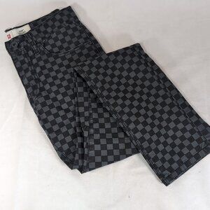 Levi's 510 Skinny Black Check Checkered 12 Regular 26x26 Women Denim Jeans Pants